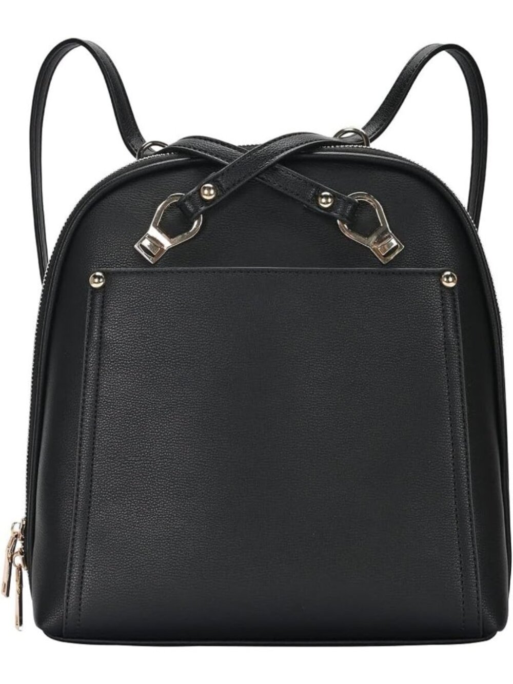 Stylish Vegan Leather Convertible Backpack Purse for Women - Black Shoulder Bag